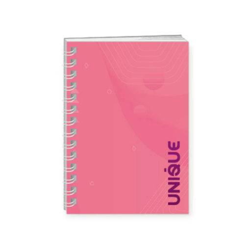 Picture of A4 UNIQUE LINED SPIRAL HARD COVER NOTEBOOK 200PGS PEACH